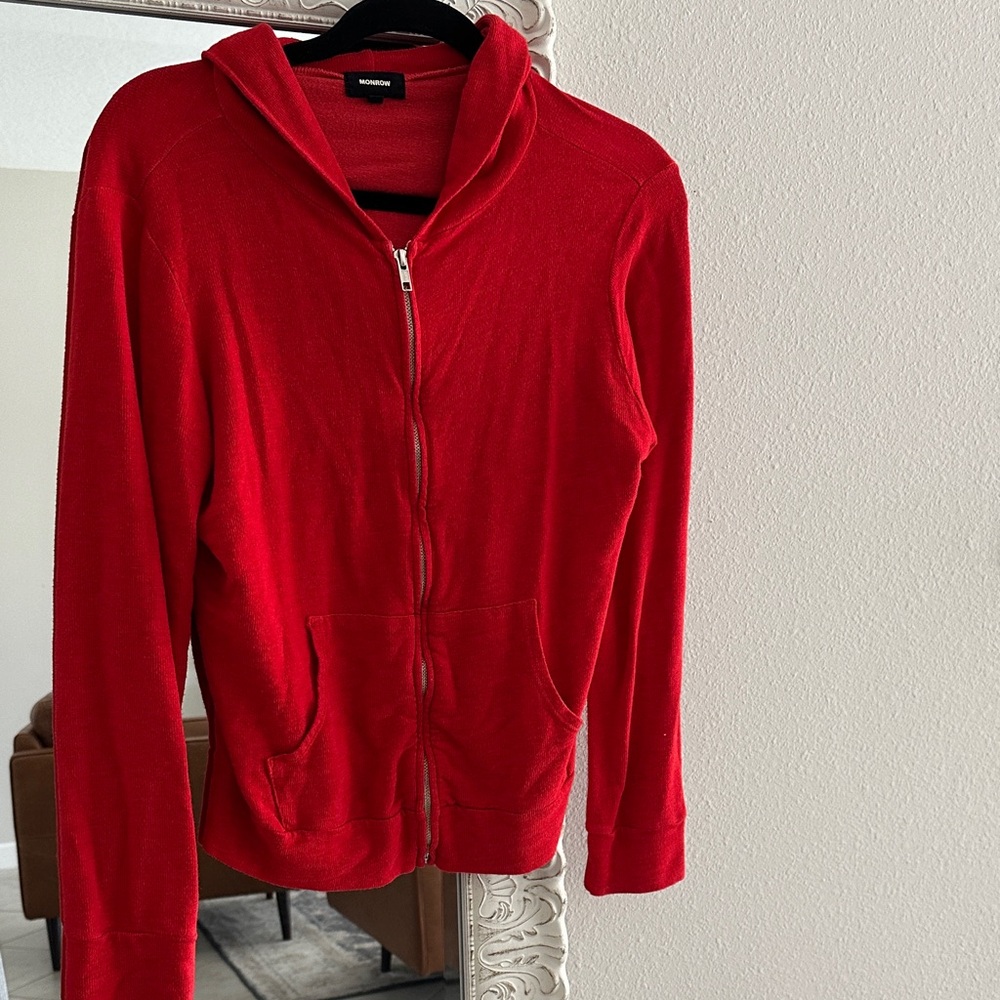 Monrow Vibrant Red Knit Top
